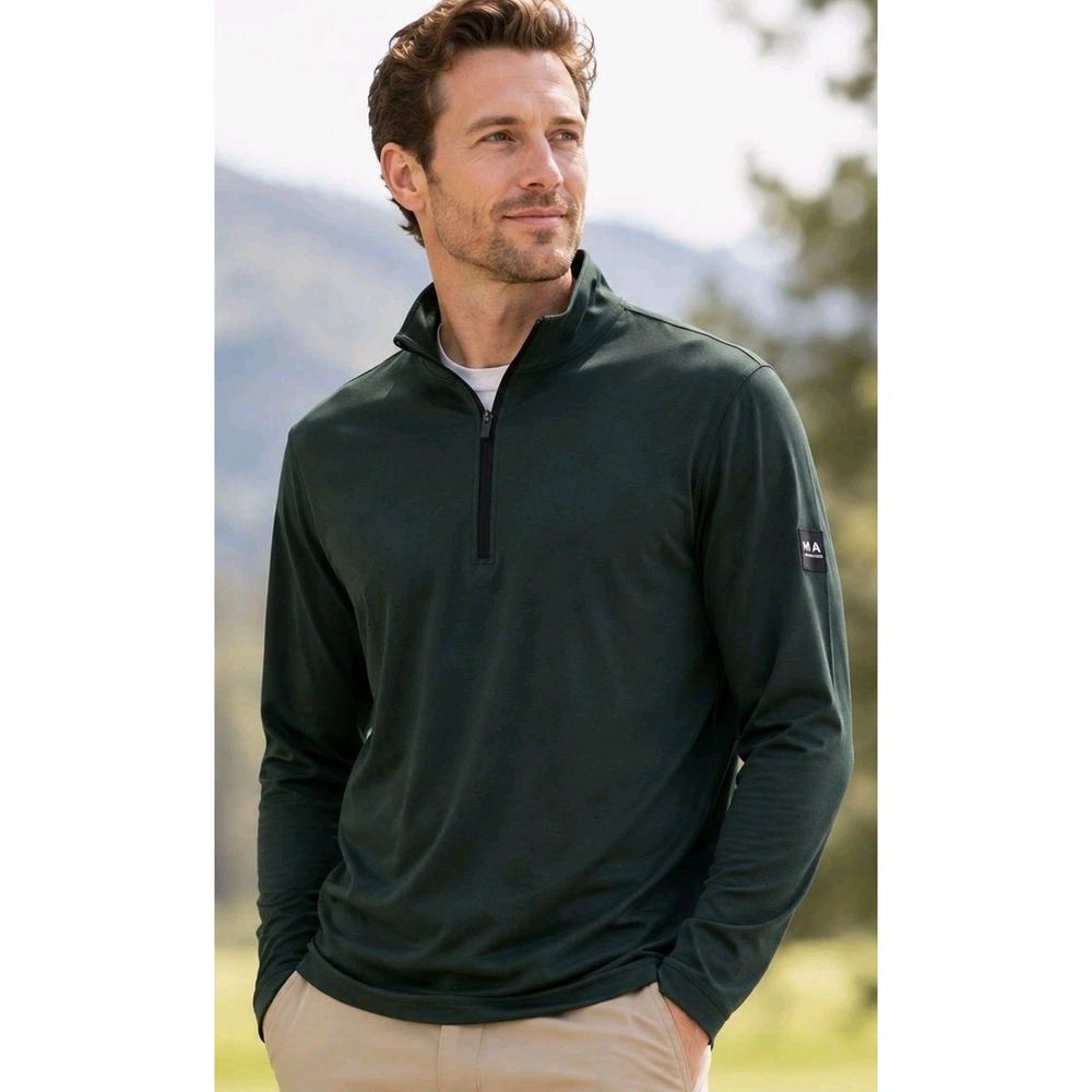 NWOT Mantra Essential Polo Golf Forest Performance M Luxury Minimalist Sweater